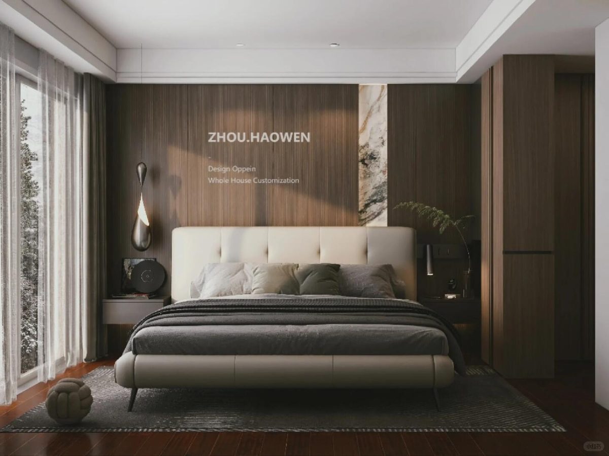 至臻新境——深色系bedroom 效果图 1